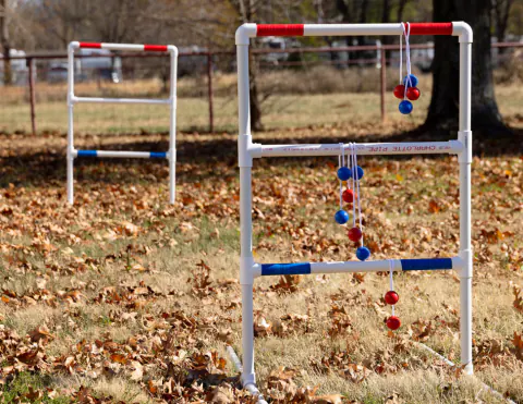 Ladder ball on the lawn at Lake Hudson Resort