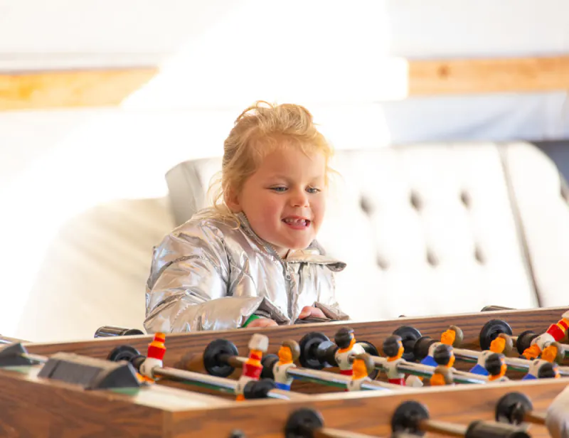 Foosball in the clubhouse game room at Lake Hudson Resort